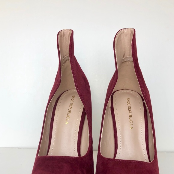 Shoe Republic LA Burgundy Red Pointy toe Heel - Picture 3 of 5